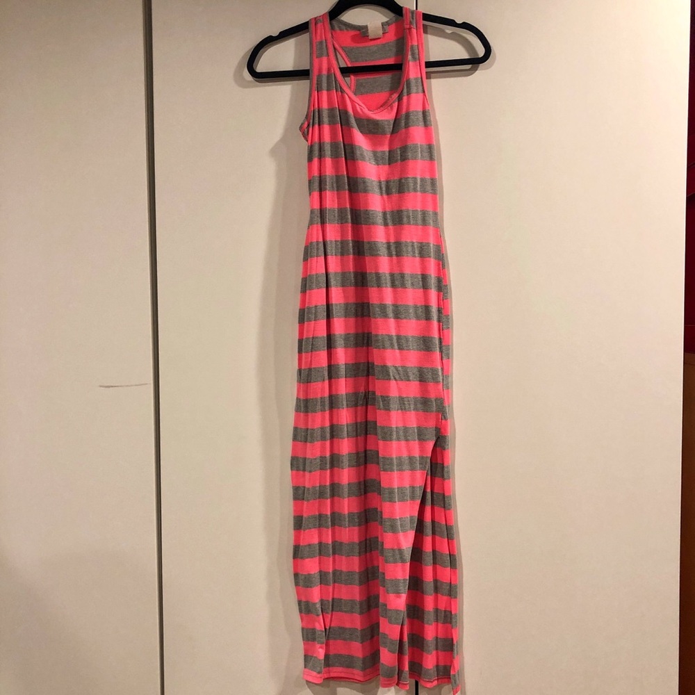 Stripped Racerback Tank Dress